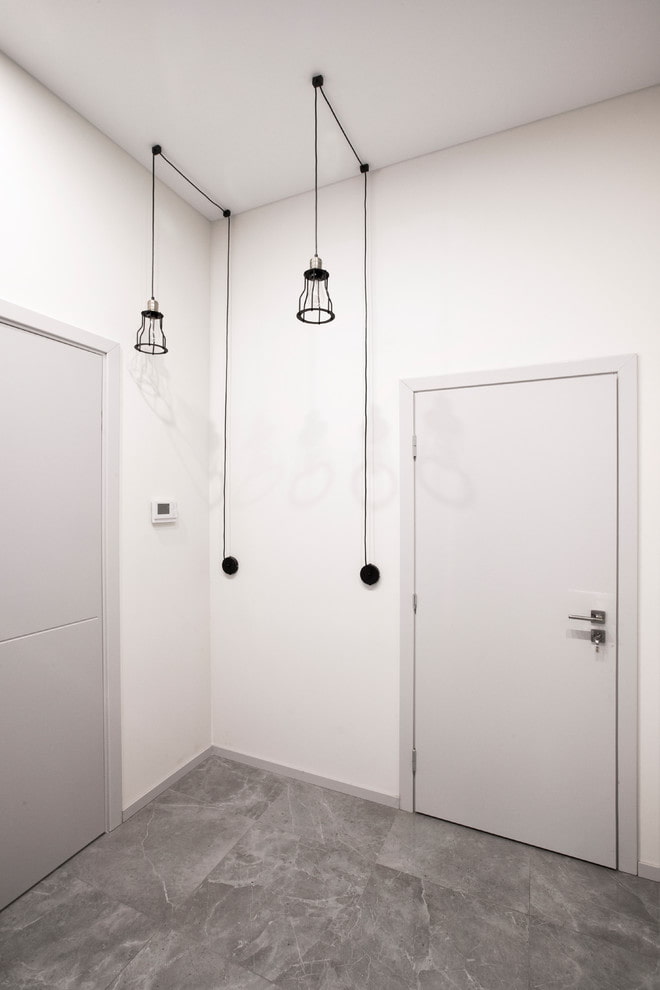 gray doors in the hallway interior