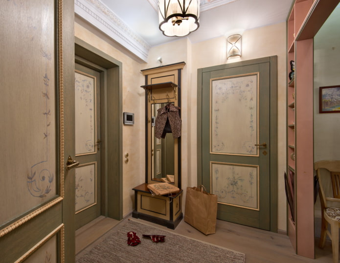 doors with patterns in the hallway interior