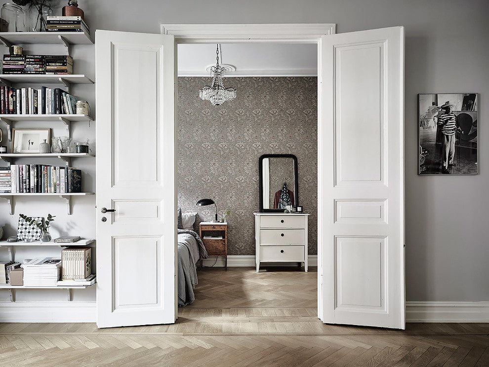 white doors to the bedroom