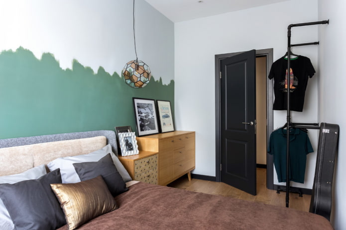 black door to the bedroom