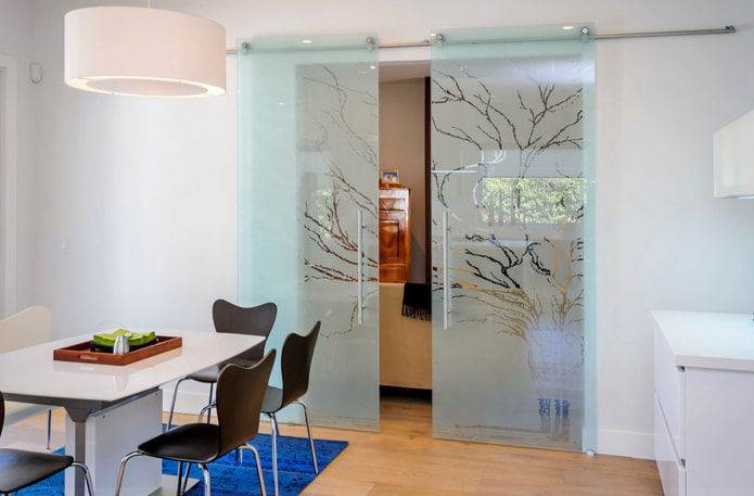 glass hanging door
