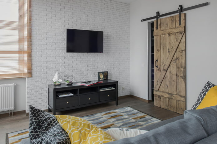 barn doors in a loft-style interior