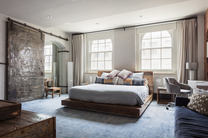 metal doors in the interior in loft style