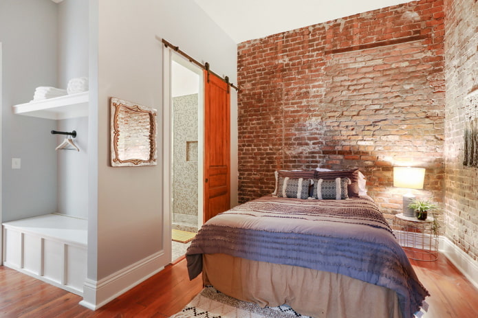 wooden doors in the interior in the loft style