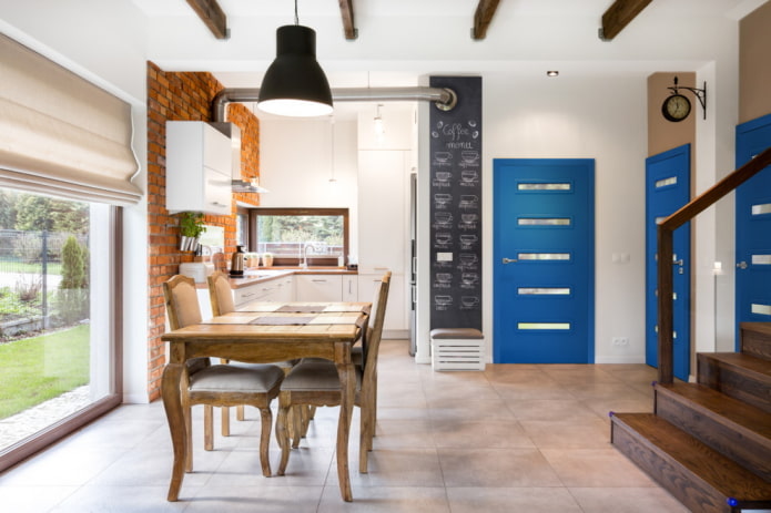 doors in the interior in the loft style