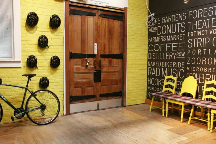 solid wood doors in the loft style interior