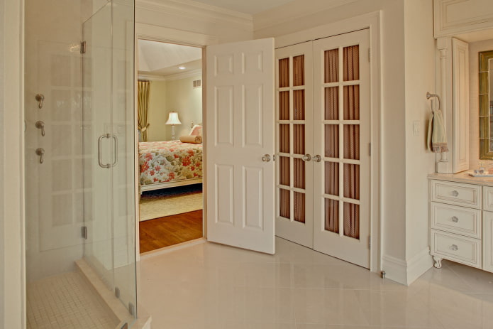 PVC doors in the bathroom in the Provence style