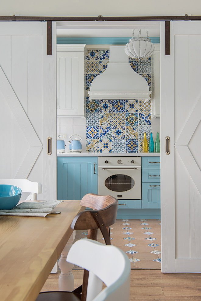 sliding doors in the interior in Provence style