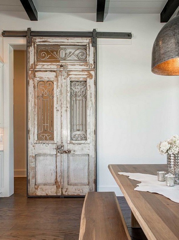 sliding doors in the interior in Provence style