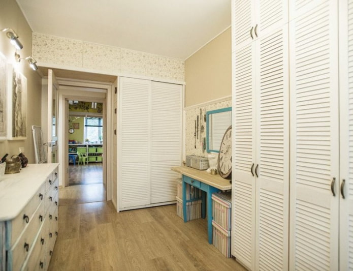doors for a wardrobe in the interior of a dressing room in the Provence style