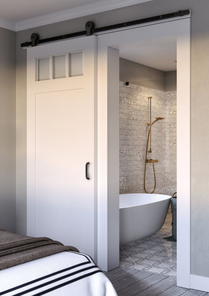 white bathroom door