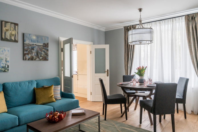 double doors in the living room interior