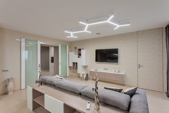 doors in the interior of the living room in a modern style
