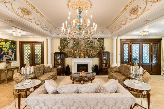 doors in the interior of the living room in a classic style