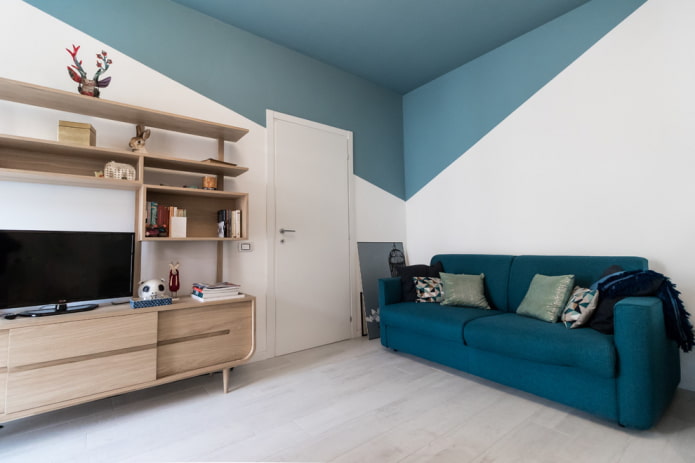 plastic door in the living room interior