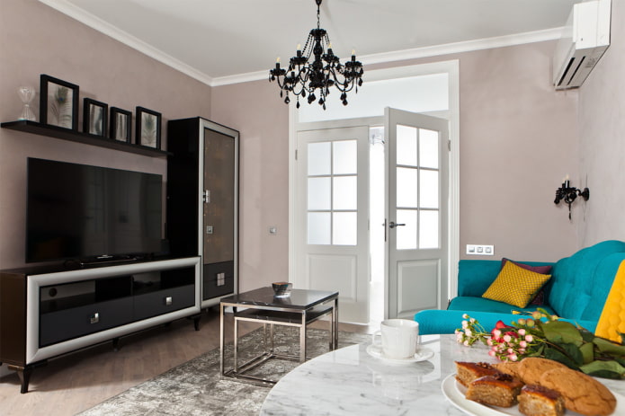 doors in the living room interior