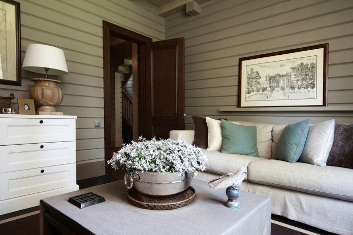 wenge-colored interior doors in the living room