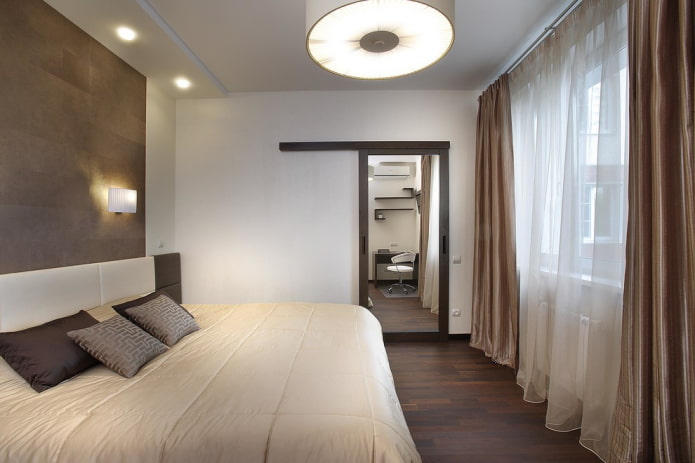 wenge-colored doors with a mirror in the interior
