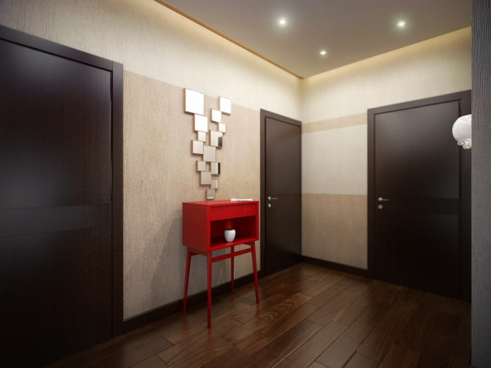 wenge-colored doors in combination with the floor in the interior