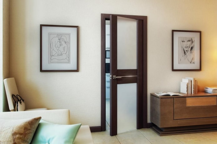 wenge-colored doors in combination with furniture in the interior