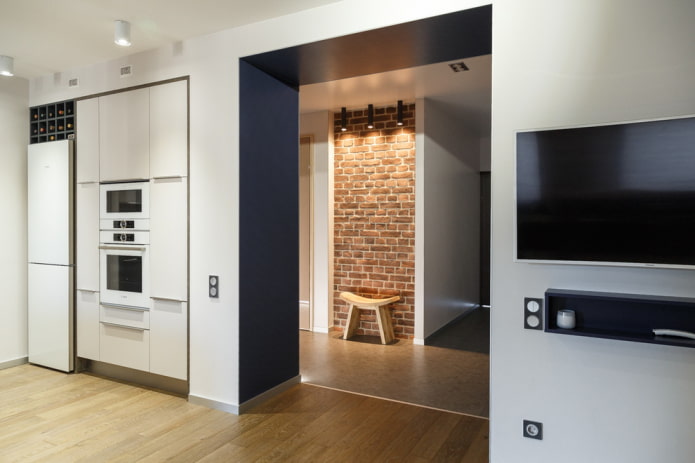 doorless passage in the kitchen interior