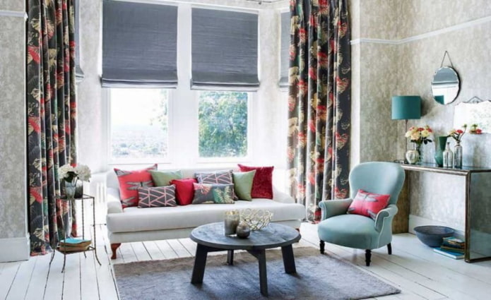 combination curtains in the interior