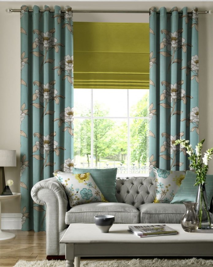 similar color combination on curtains