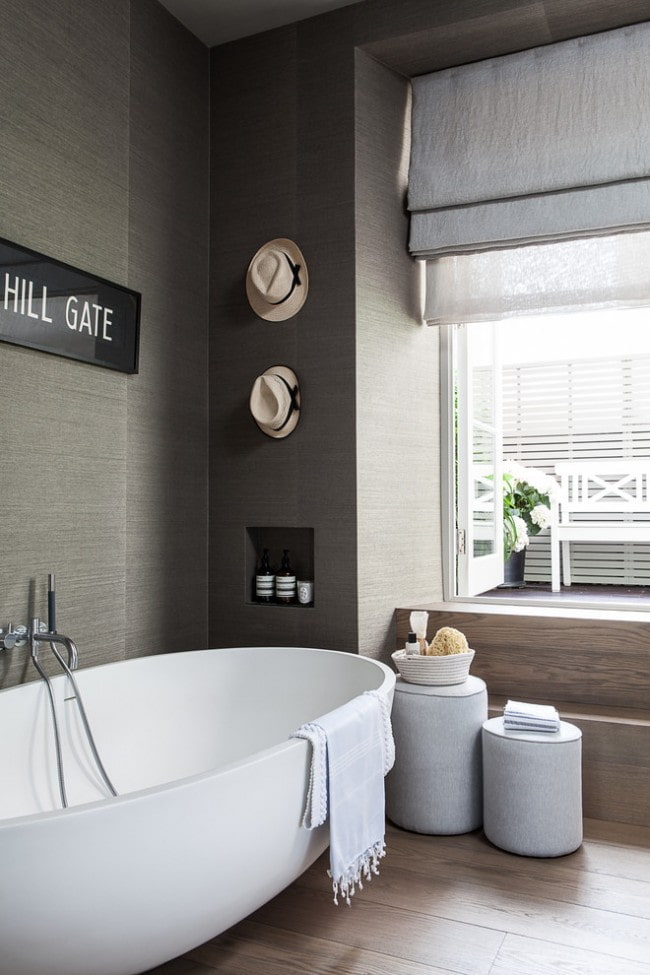 double roman blinds in the bathroom