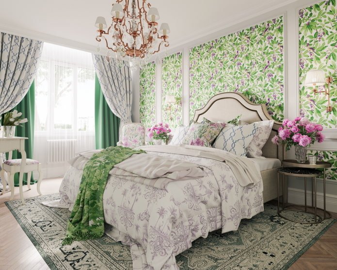 double curtains in the Provence style
