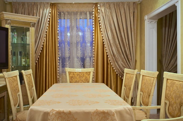 double curtains with fringe