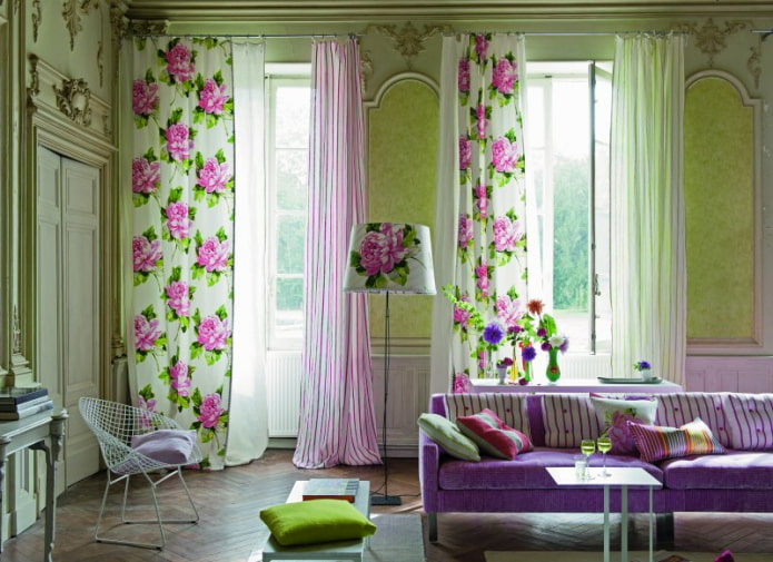 curtains with a floral print