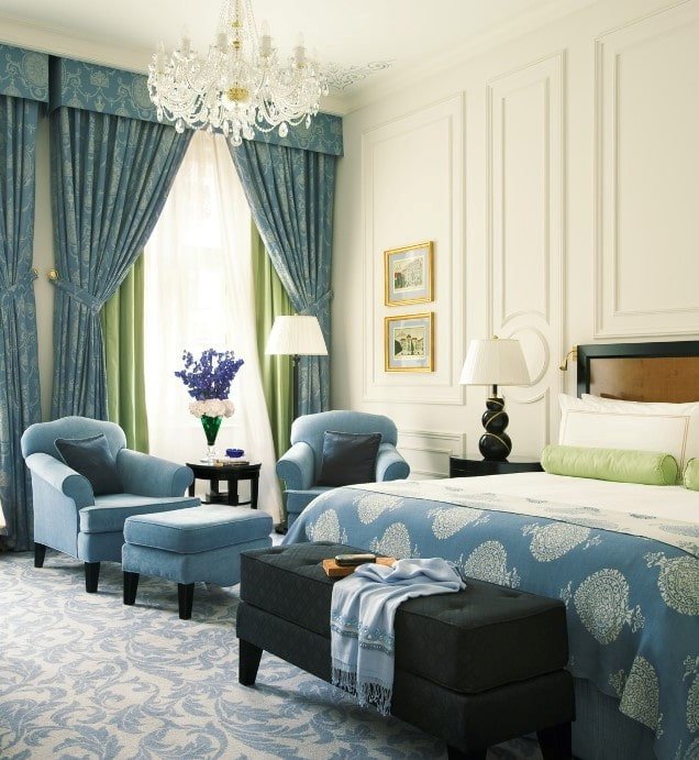 double curtains in the bedroom