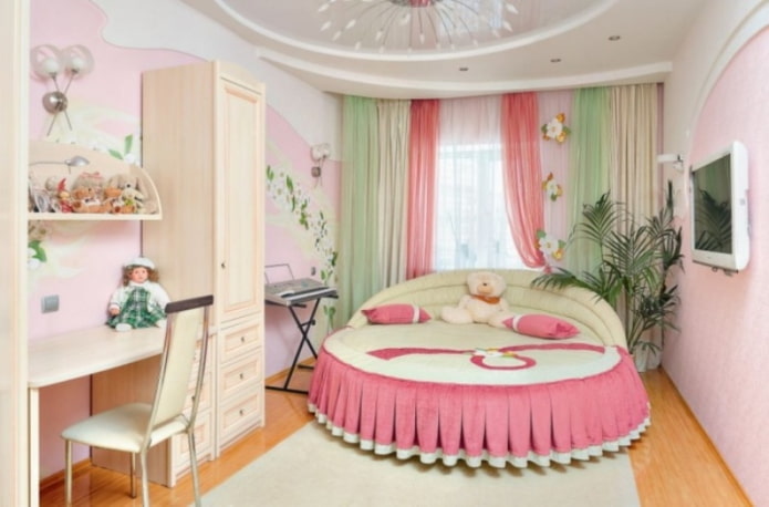 double curtains in a children's room