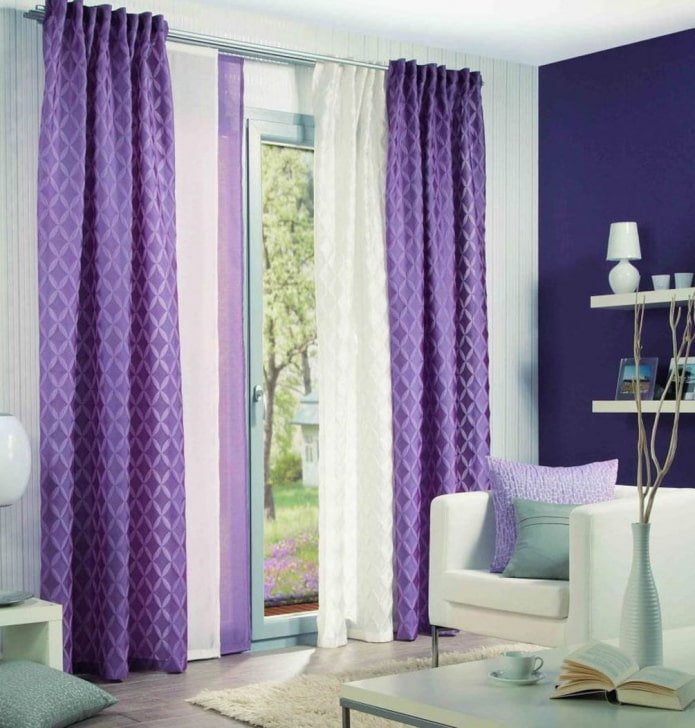 curtains with a geometric pattern