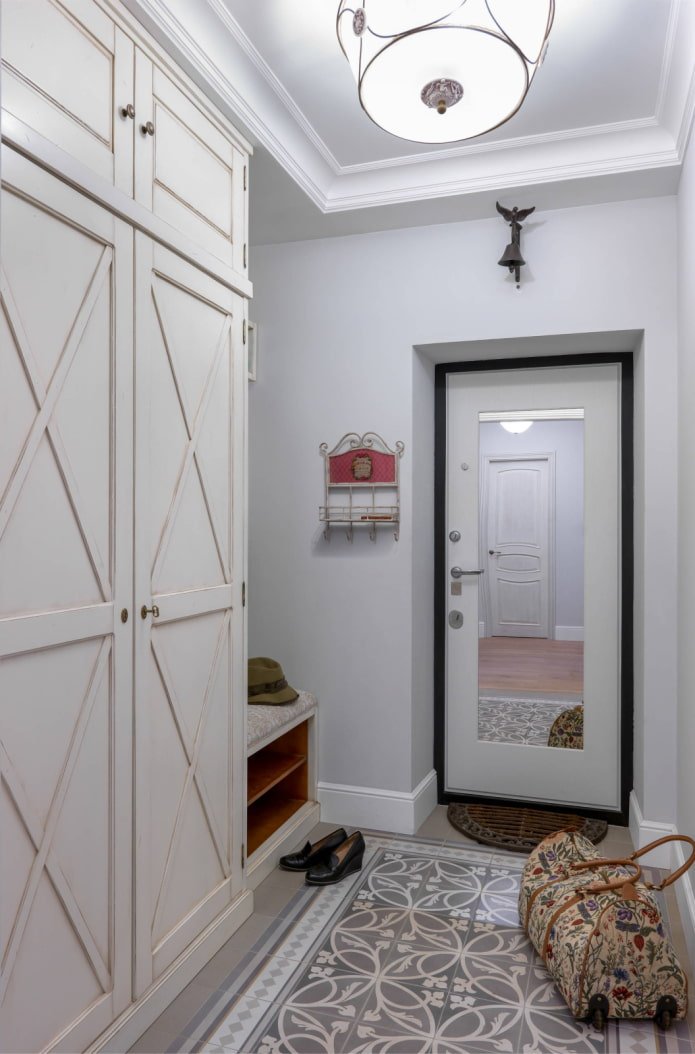 Door with a mirror