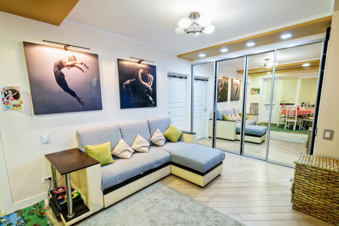 Wardrobe with mirrors