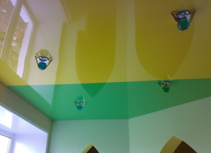 yellow-green stretch ceiling