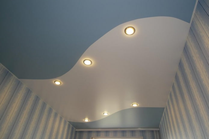 two-color matte stretch ceiling structure