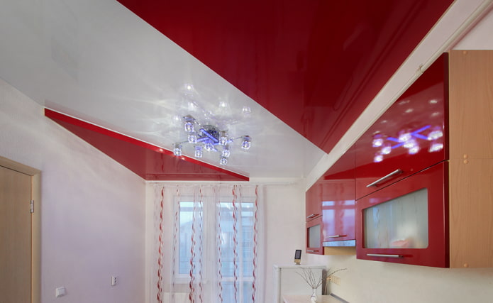 red and white ceiling