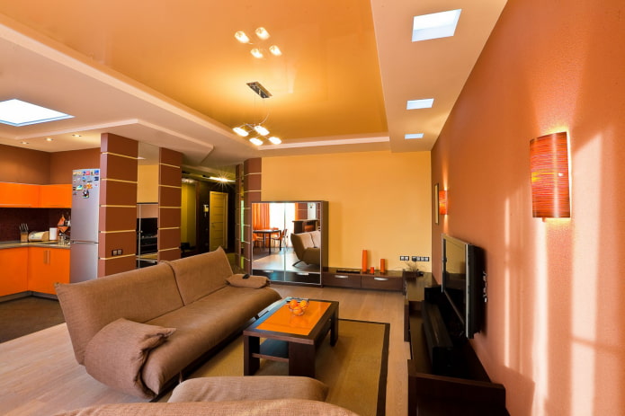 combined ceiling in the living room
