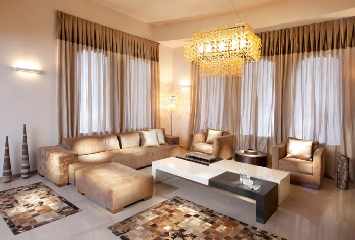 two-color curtains in the interior