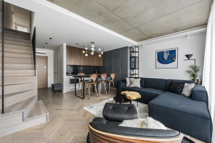 design of a two-level apartment interior