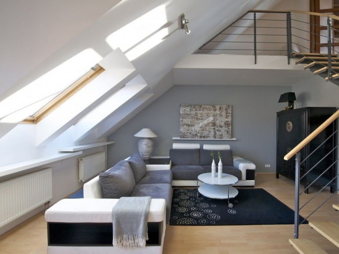 interior design of a two-level apartment
