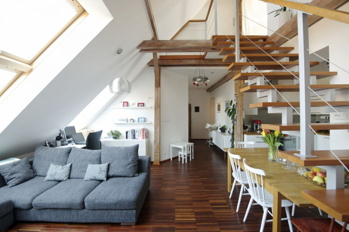 interior design of a two-level apartment