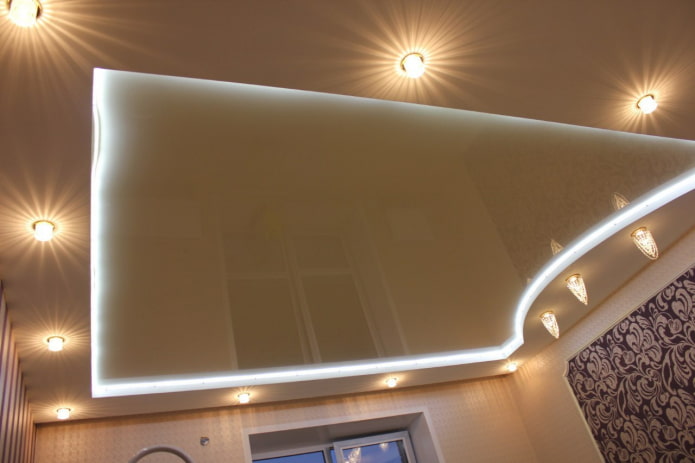 two-level stretch structure with perimeter lighting