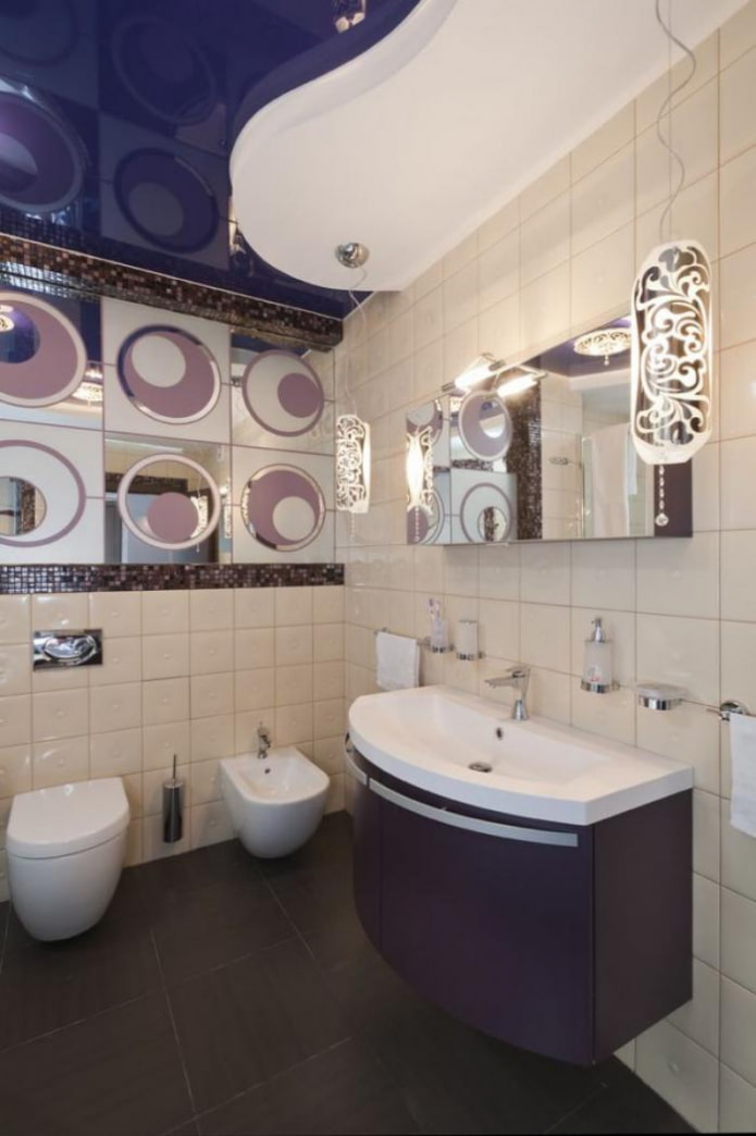 two-level design in the bathroom