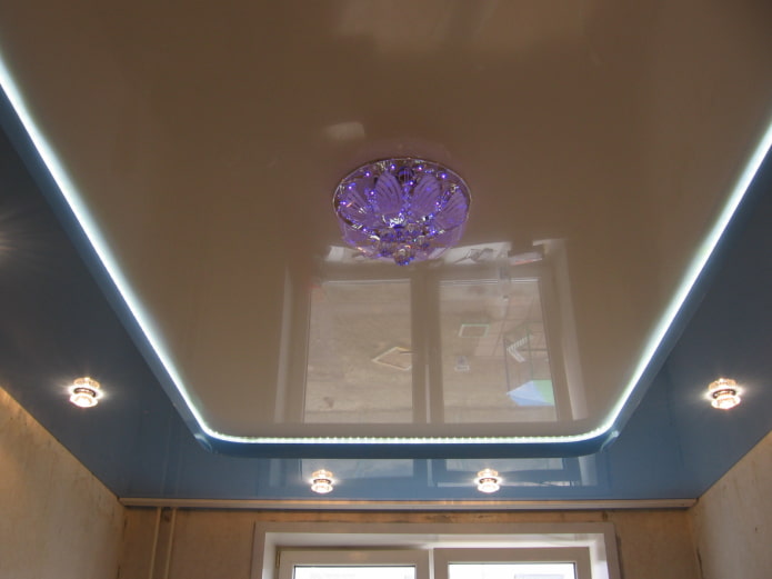 two-level stretch ceiling with rounded internal corners