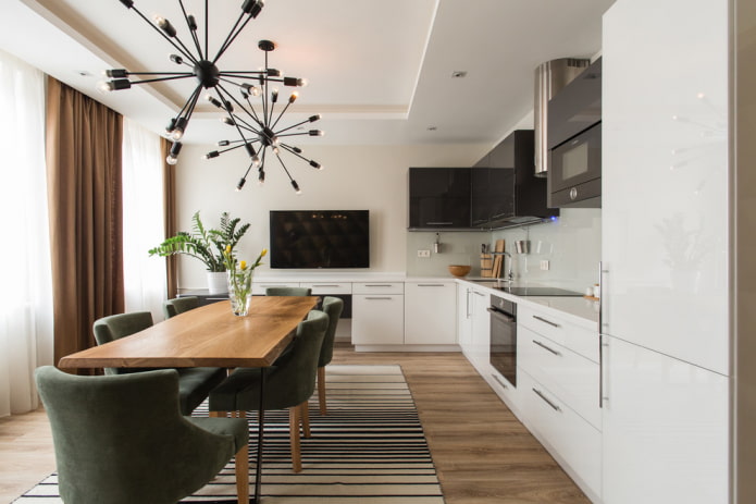 matte two-level design in the kitchen