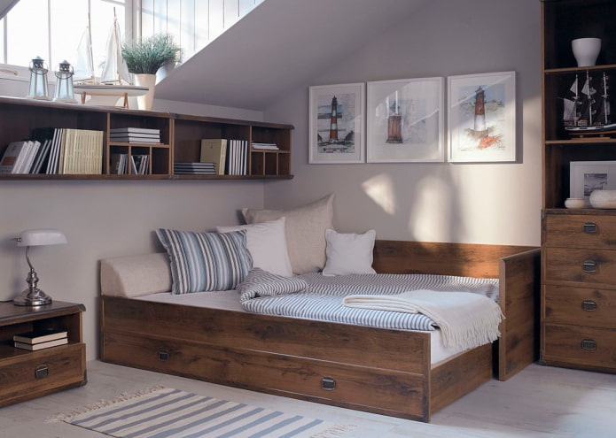 double couch bed in the interior