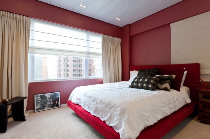 double red bed in interior
